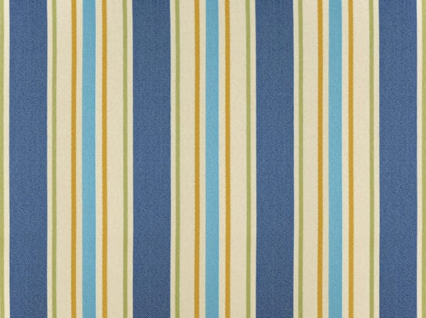 Blue orange green cayman stripe fabric