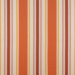 Orange red and neutral cayman stripe fabric