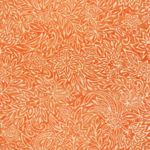 Orange floral paisley pattern close up