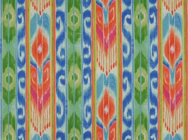 Blue and pink aloha pattern close up