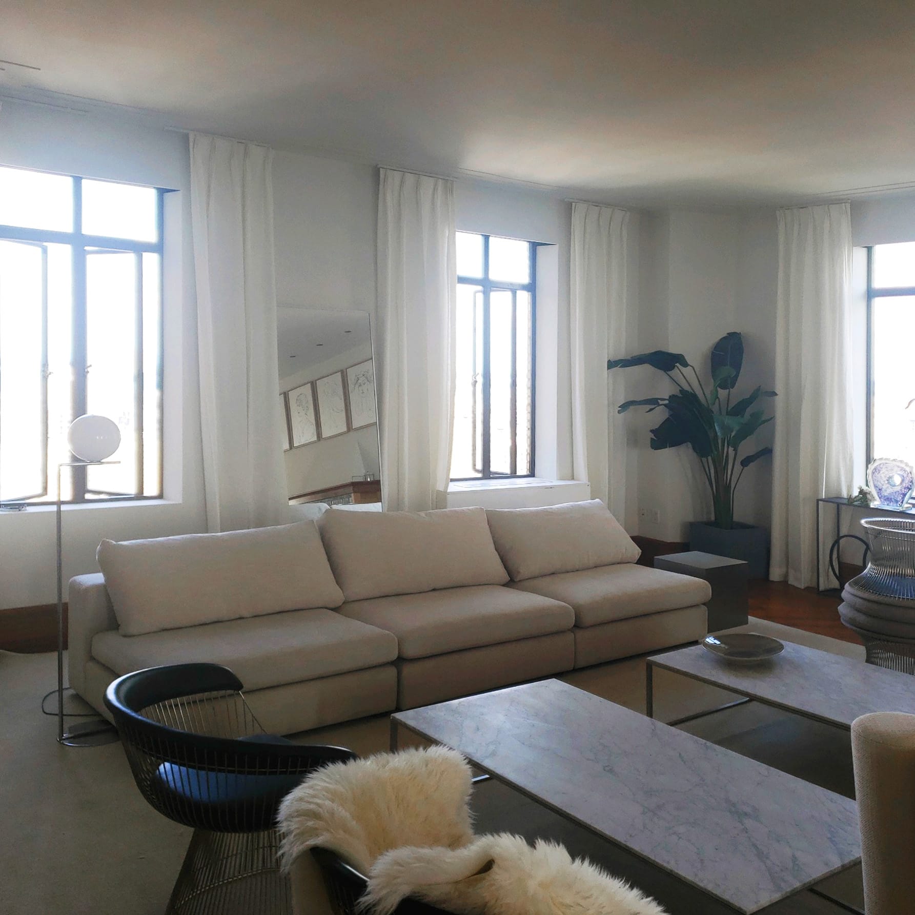 Living room with sofa and tables