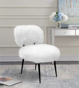 White Textured Accent Chair