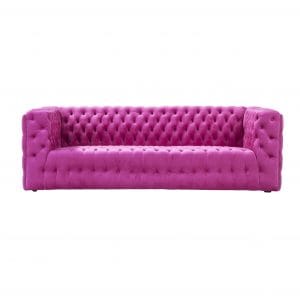 Vicenza Pink Velvet Tufted Sofa