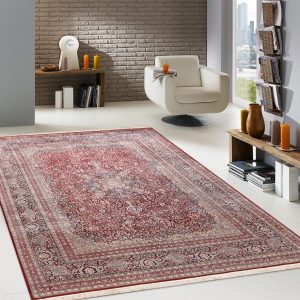 red silk area rug