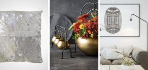 metallic accessories for interior design