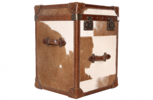 cowhide accent table