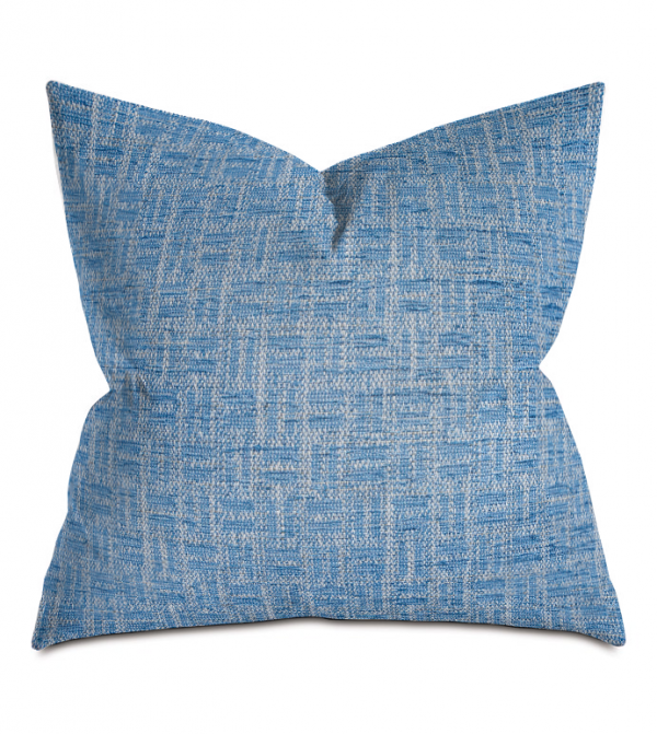 Blue Twill Weave Throw Pillow