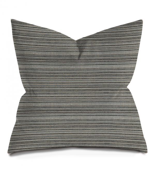 Charcoal and Blue Stripes Throw Pillow