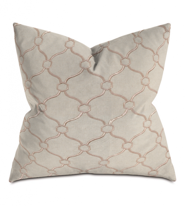 Beige and Camel Courtly Throw Pillow