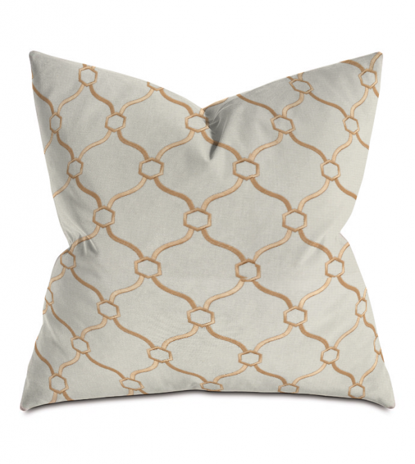Beige and Wheat Courtly Throw Pillow