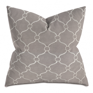 Gray and White Courtly Throw Pillow