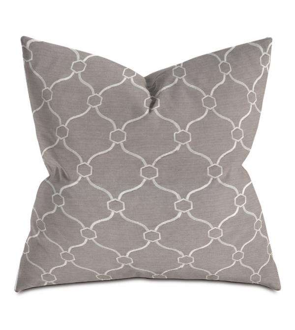 Gray and White Courtly Throw Pillow