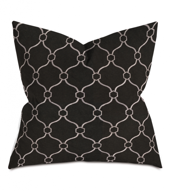 Black and White Courtly Throw Pillow