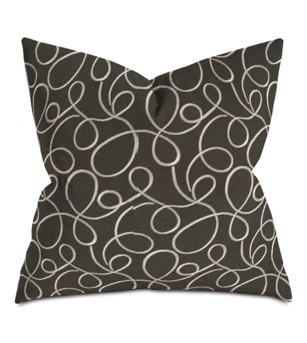 charcoal and white circles throw pillow