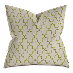 camel and green cross embroidered pillow