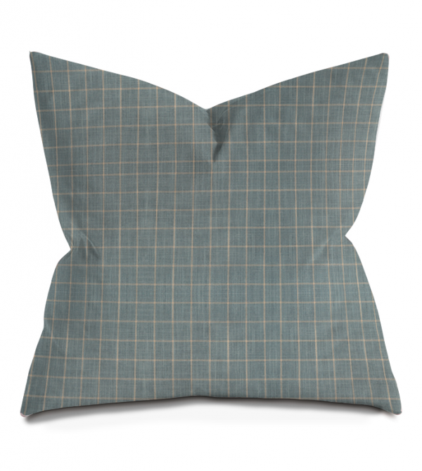 Blue-Gray Checkerboard Throw Pillow