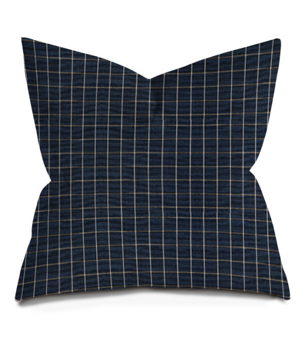 Navy Checkerboard Throw Pillow