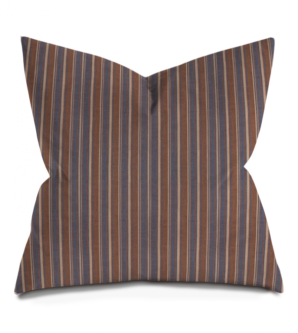 Blue and Brown Stripe Pillow