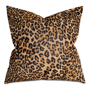 Beige Jaguar Animal Print Throw Pillow