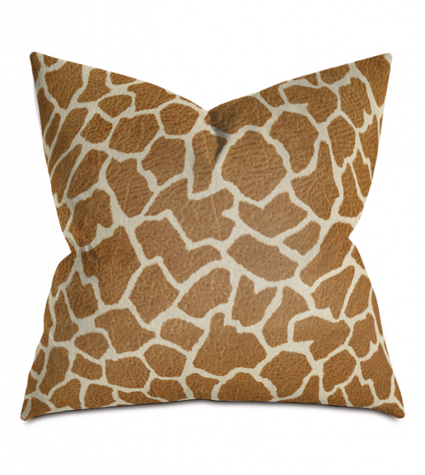 Buff Giraffe Stripe Throw Pillow